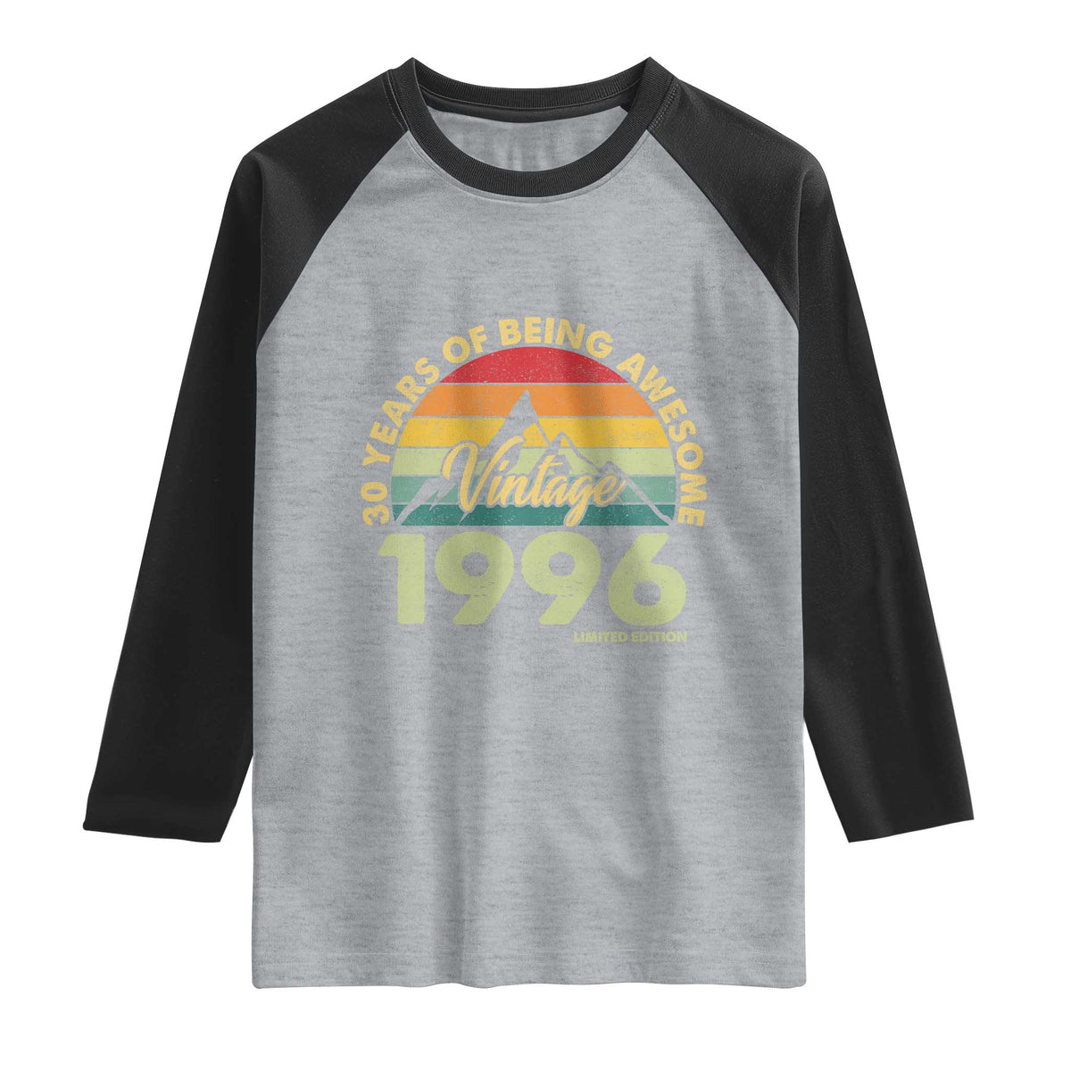 30th Birthday Raglan Shirt Vintage 1996 Limited Edition 30 Year Old Gift
