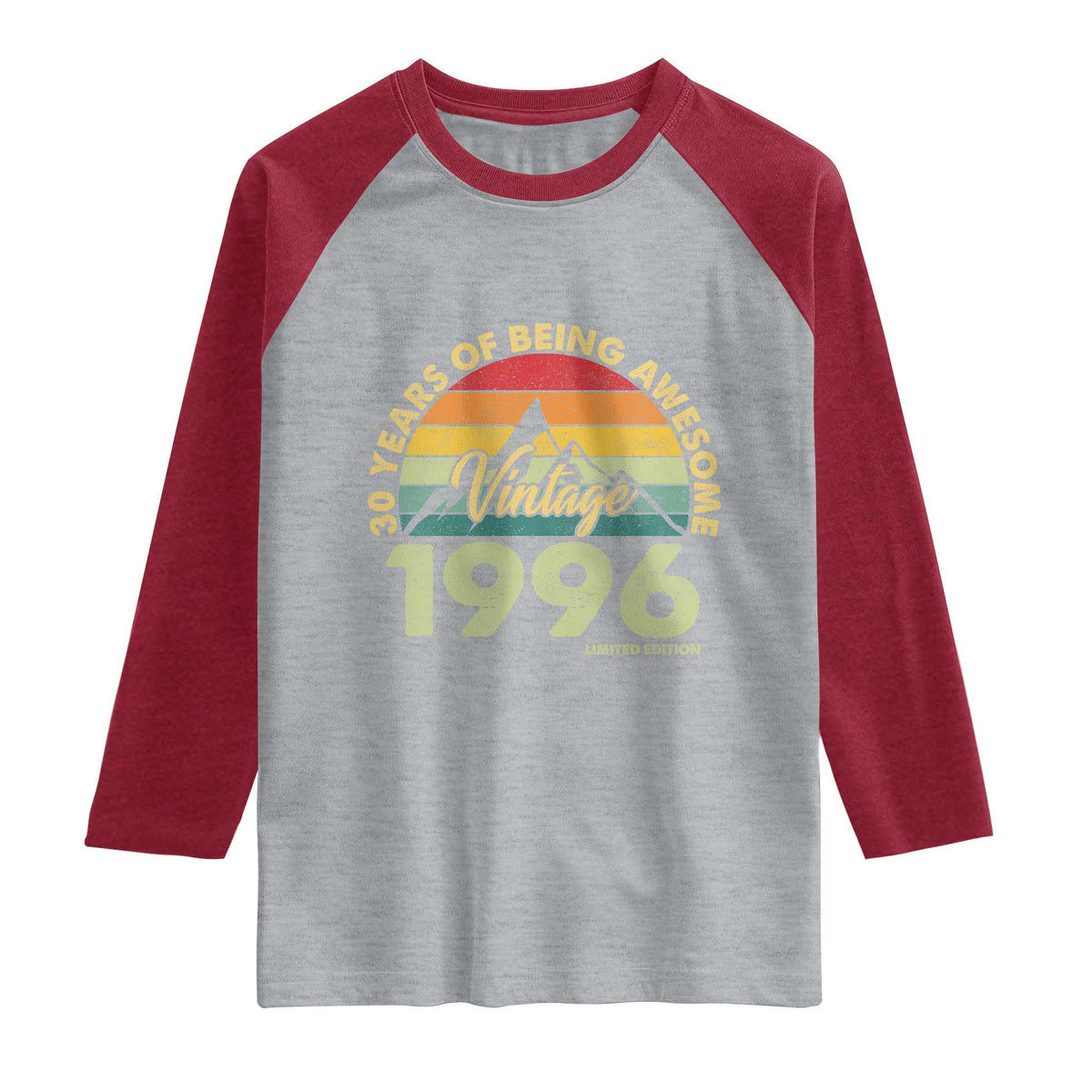 30th Birthday Raglan Shirt Vintage 1996 Limited Edition 30 Year Old Gift