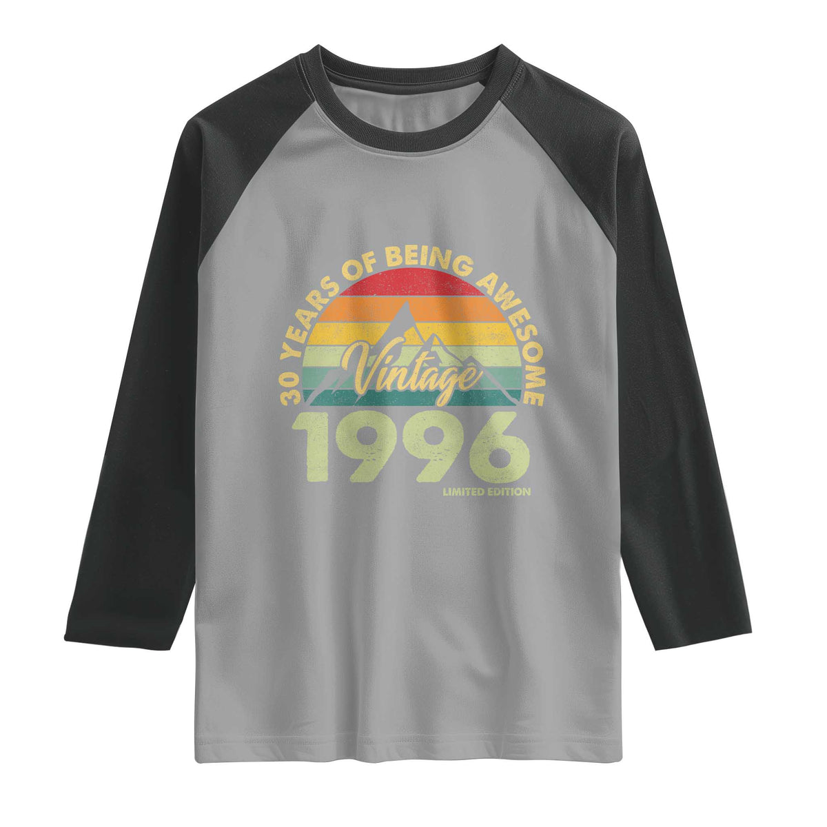 30th Birthday Raglan Shirt Vintage 1996 Limited Edition 30 Year Old Gift