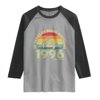 30th Birthday Raglan Shirt Vintage 1996 Limited Edition 30 Year Old Gift
