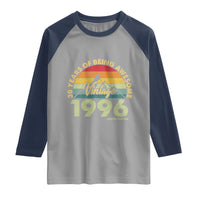 30th Birthday Raglan Shirt Vintage 1996 Limited Edition 30 Year Old Gift
