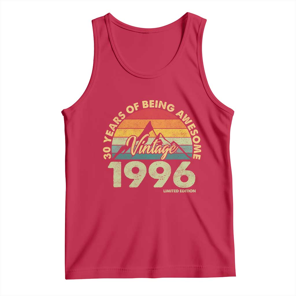30th Birthday Tank Top Vintage 1996 Limited Edition 30 Year Old Gift