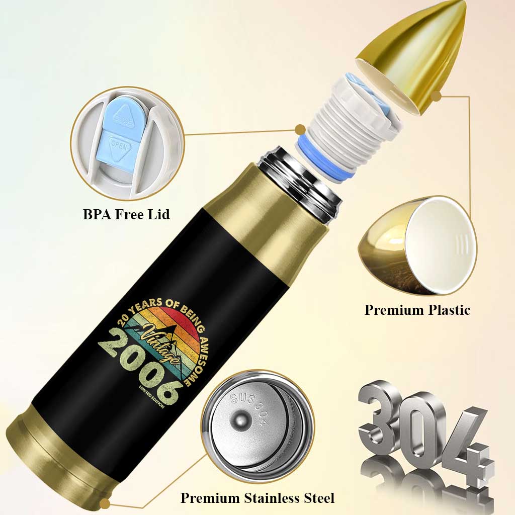 20th Birthday Bullet Tumbler Vintage 2006 Limited Edition 20 Year Old Gift