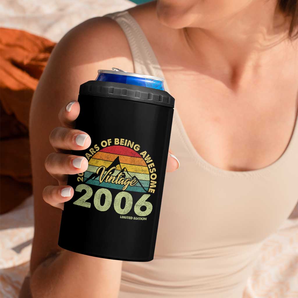 20th Birthday 4 in 1 Can Cooler Tumbler Vintage 2006 Limited Edition 20 Year Old Gift