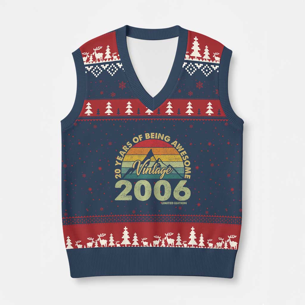 20th Birthday V-Neck Knit Sweater Vest Vintage 2006 Limited Edition 20 Year Old Gift