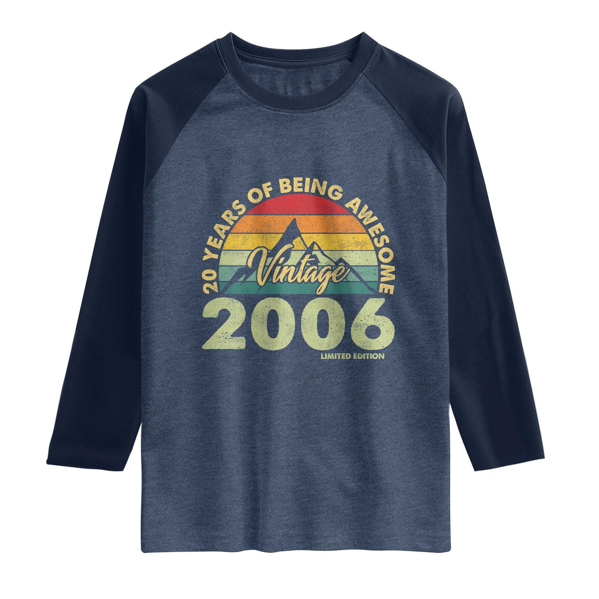 20th Birthday Raglan Shirt Vintage 2006 Limited Edition 20 Year Old Gift