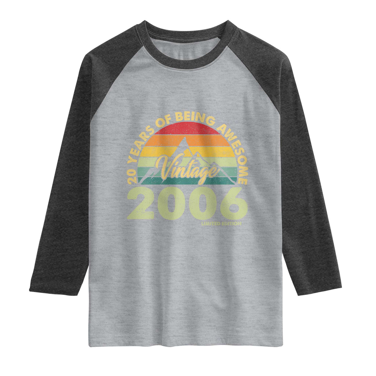 20th Birthday Raglan Shirt Vintage 2006 Limited Edition 20 Year Old Gift