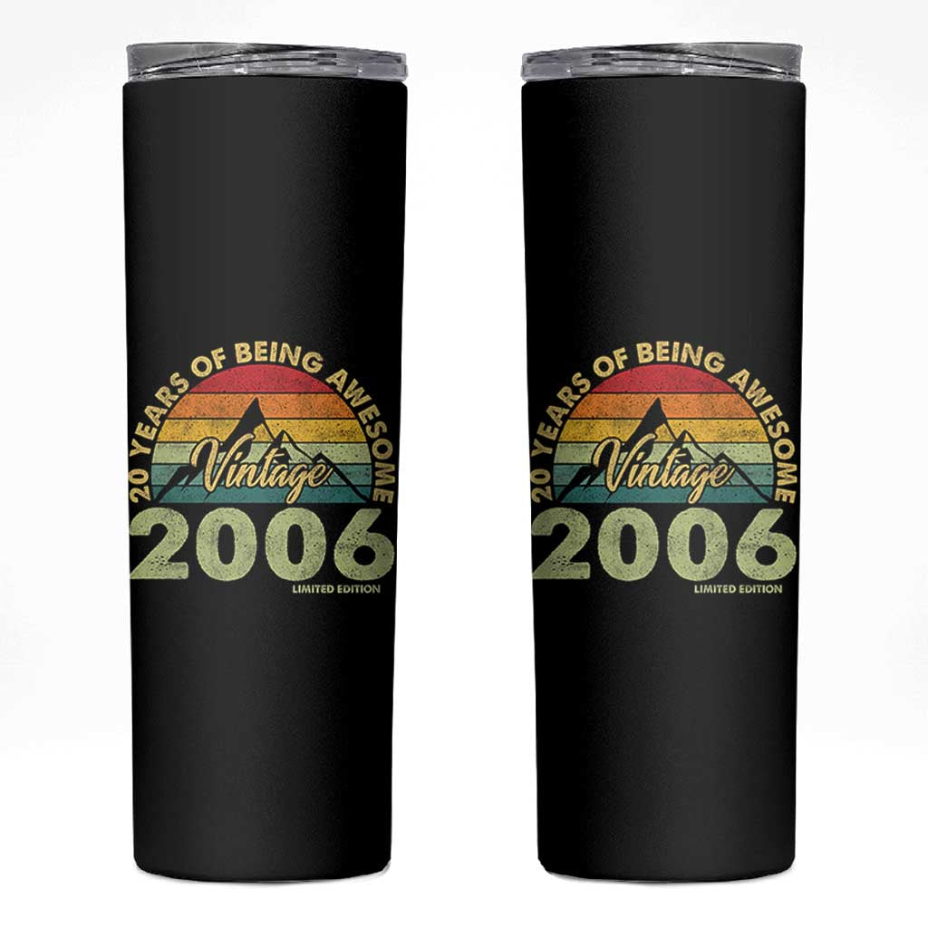 20th Birthday Skinny Tumbler Vintage 2006 Limited Edition 20 Year Old Gift