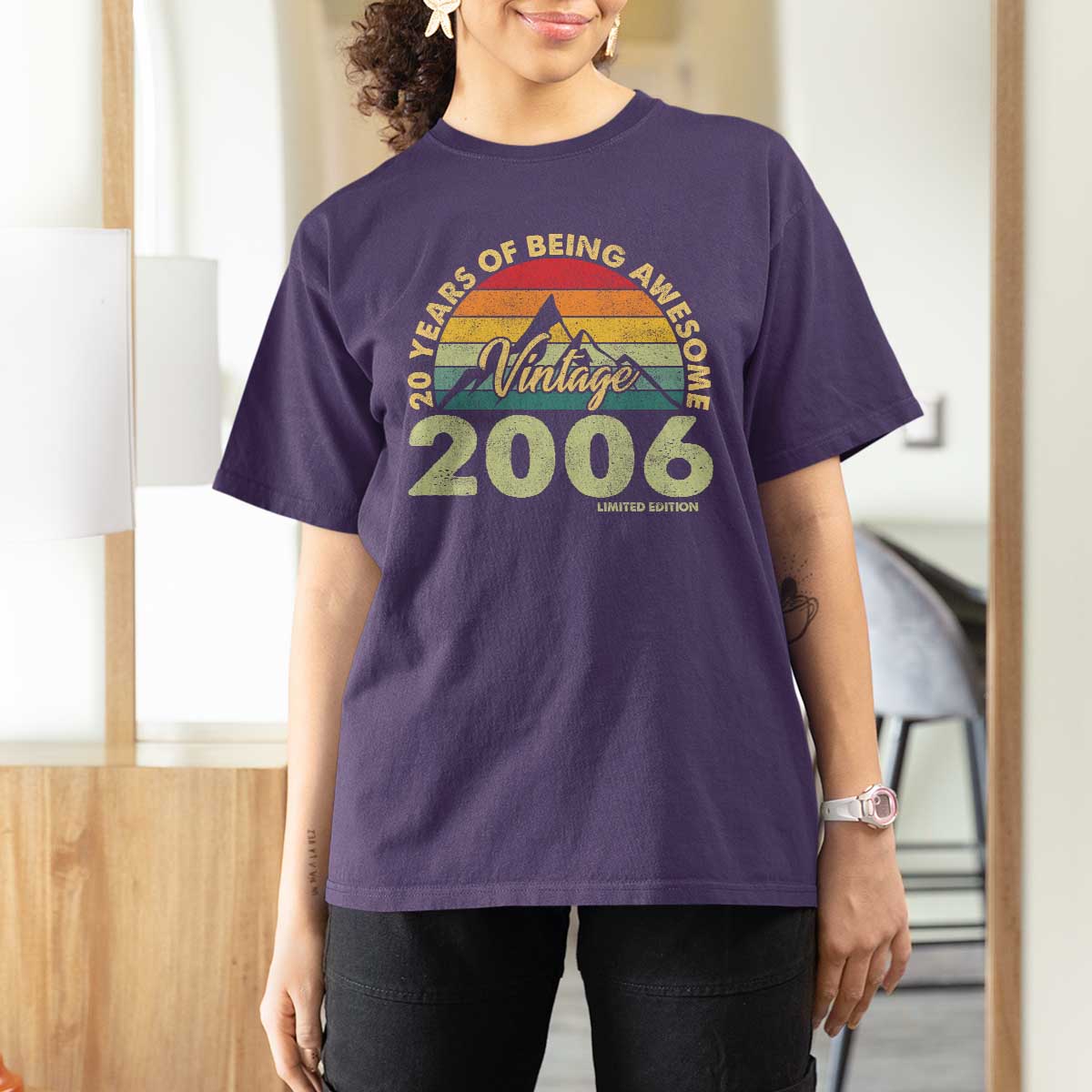 20th Birthday T Shirt For Women Vintage 2006 Limited Edition 20 Year Old Gift