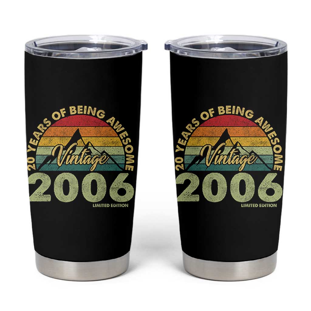 20th Birthday Tumbler Cup Vintage 2006 Limited Edition 20 Year Old Gift