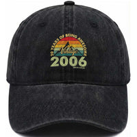 20th Birthday Washed Cotton Baseball Cap Vintage 2006 Limited Edition 20 Year Old Gift
