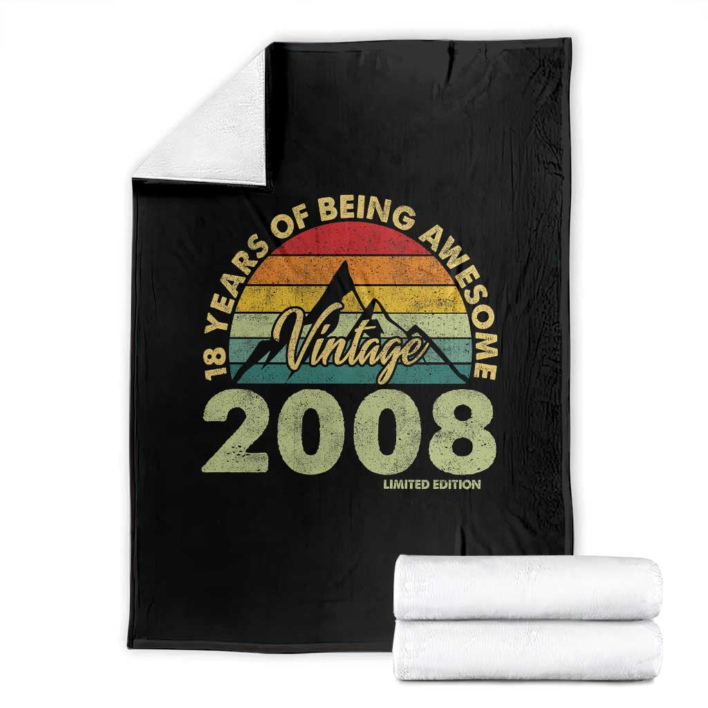 18th Birthday Throw Blanket Vintage 2008 Limited Edition 18 Year Old Gift