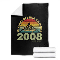 18th Birthday Throw Blanket Vintage 2008 Limited Edition 18 Year Old Gift