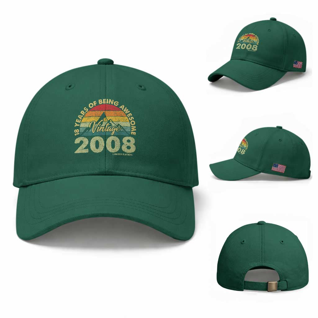 18th Birthday Baseball Cap Vintage 2008 Limited Edition 18 Year Old Gift