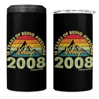 18th Birthday 4 in 1 Can Cooler Tumbler Vintage 2008 Limited Edition 18 Year Old Gift