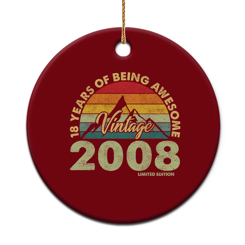 18th Birthday Ceramic Ornament Vintage 2008 Limited Edition 18 Year Old Gift