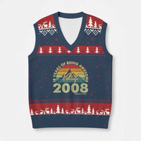 18th Birthday V-Neck Knit Sweater Vest Vintage 2008 Limited Edition 18 Year Old Gift