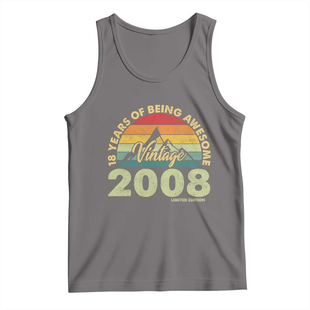 18th Birthday Tank Top Vintage 2008 Limited Edition 18 Year Old Gift