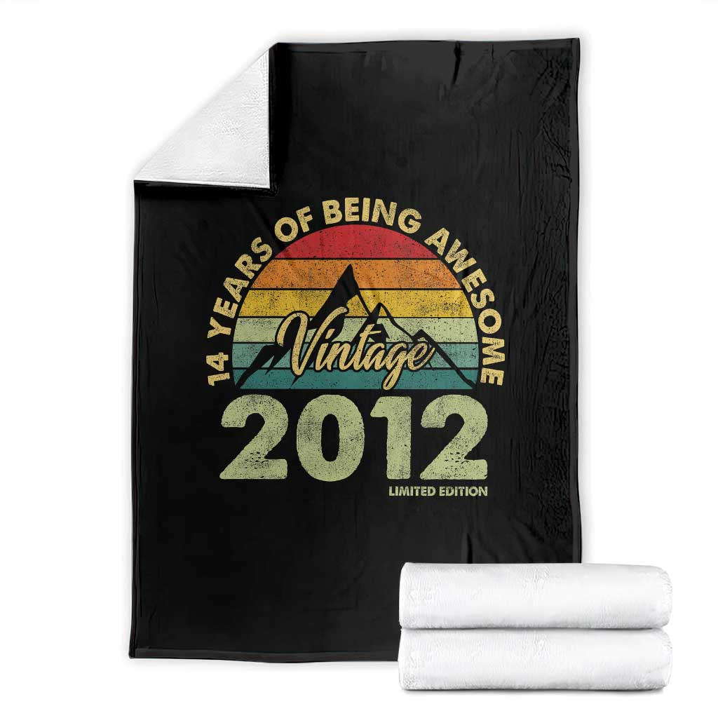 14th Birthday Throw Blanket Vintage 2012 Limited Edition 14 Year Old Gift