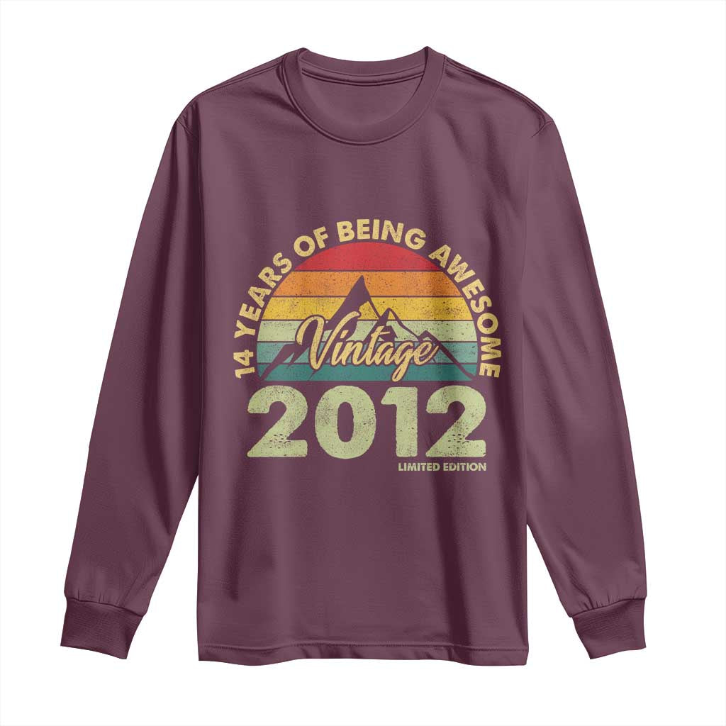 14th Birthday Long Sleeve Shirt Vintage 2012 Limited Edition 14 Year Old Gift