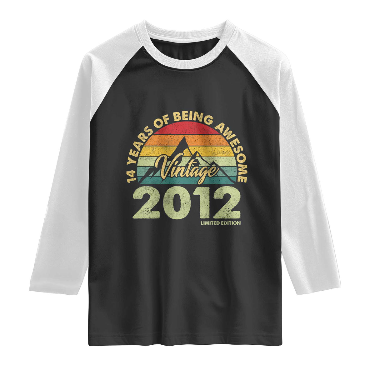 14th Birthday Raglan Shirt Vintage 2012 Limited Edition 14 Year Old Gift