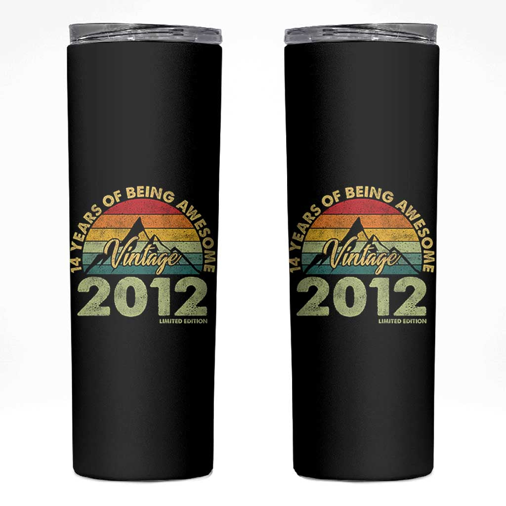 14th Birthday Skinny Tumbler Vintage 2012 Limited Edition 14 Year Old Gift