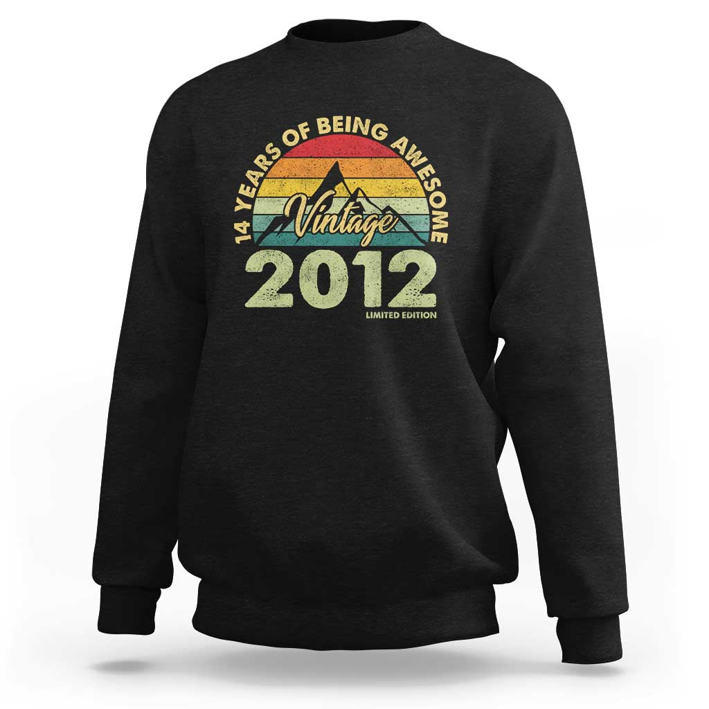 14th Birthday Sweatshirt Vintage 2012 Limited Edition 14 Year Old Gift