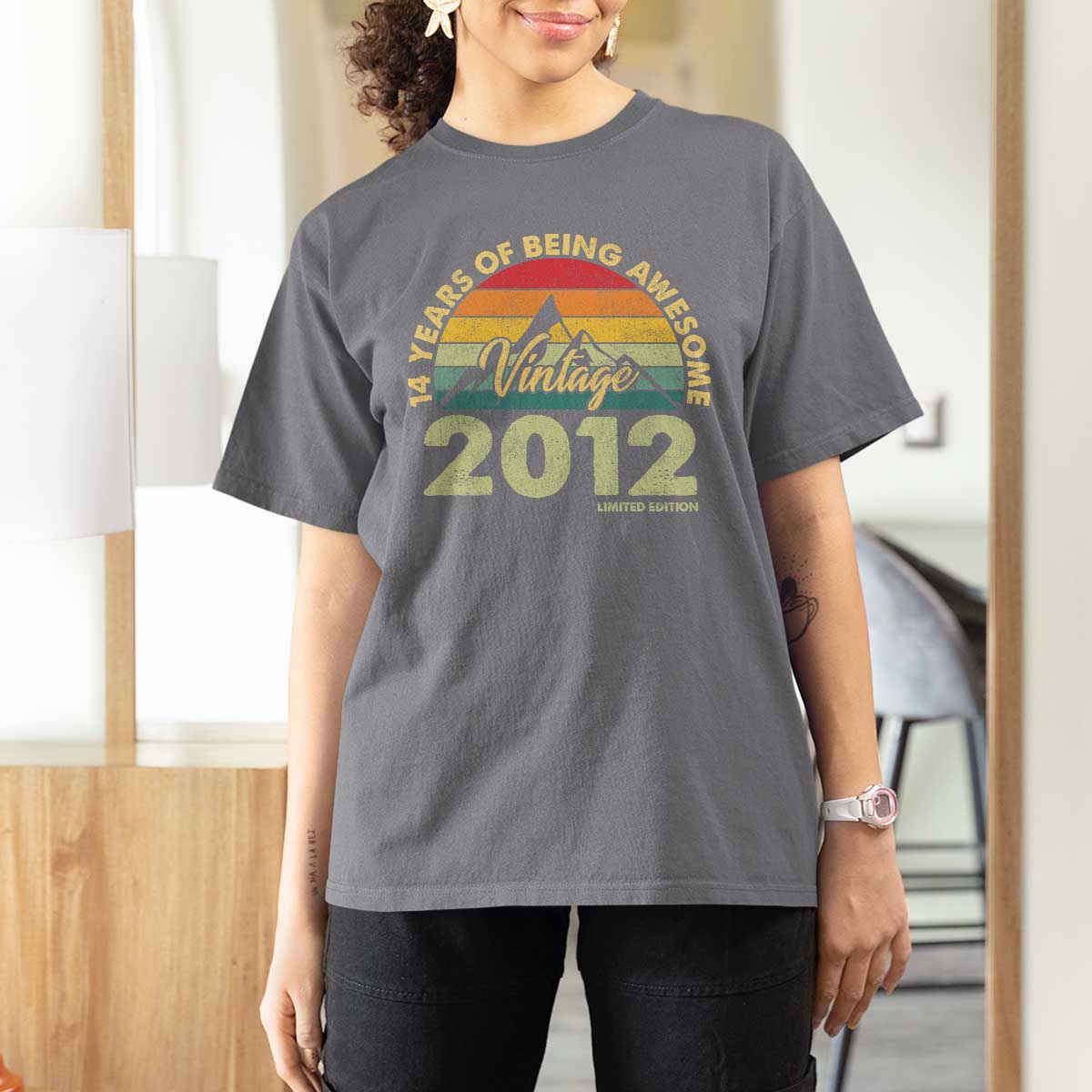 14th Birthday T Shirt For Women Vintage 2012 Limited Edition 14 Year Old Gift