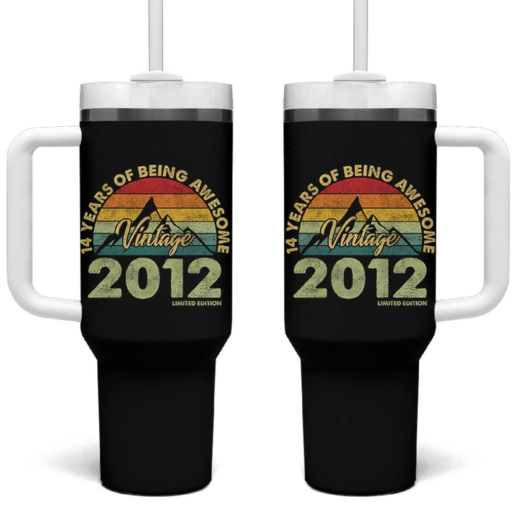 14th Birthday Tumbler With Handle Vintage 2012 Limited Edition 14 Year Old Gift