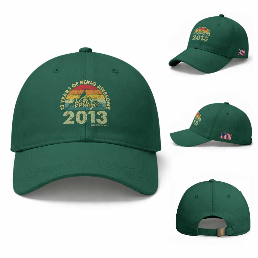13th Birthday Baseball Cap Vintage 2013 Limited Edition 13 Year Old Gift