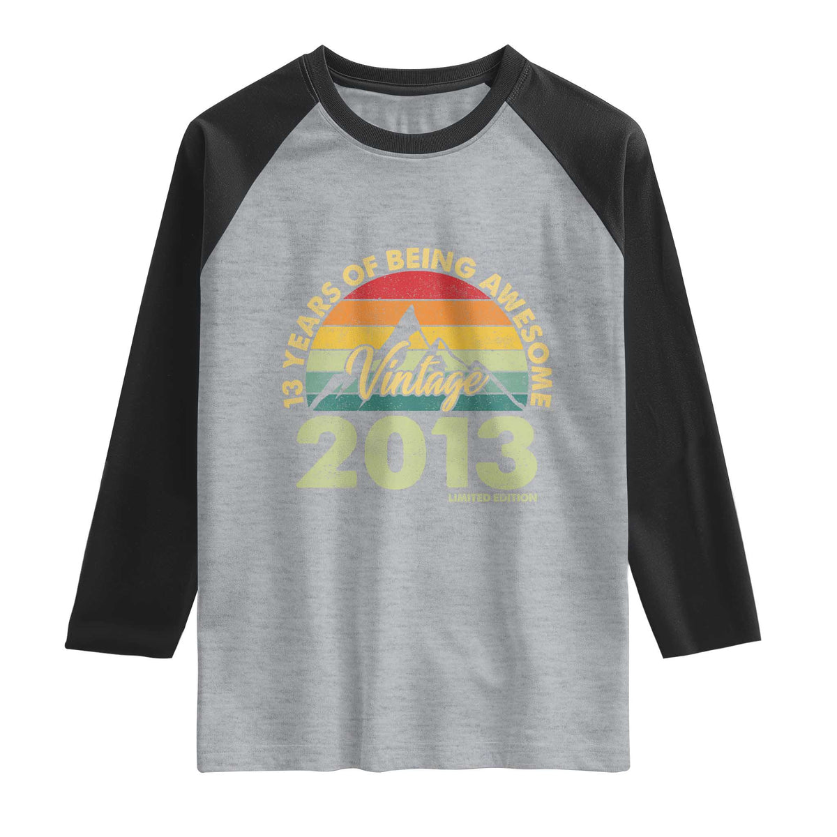 13th Birthday Raglan Shirt Vintage 2013 Limited Edition 13 Year Old Gift