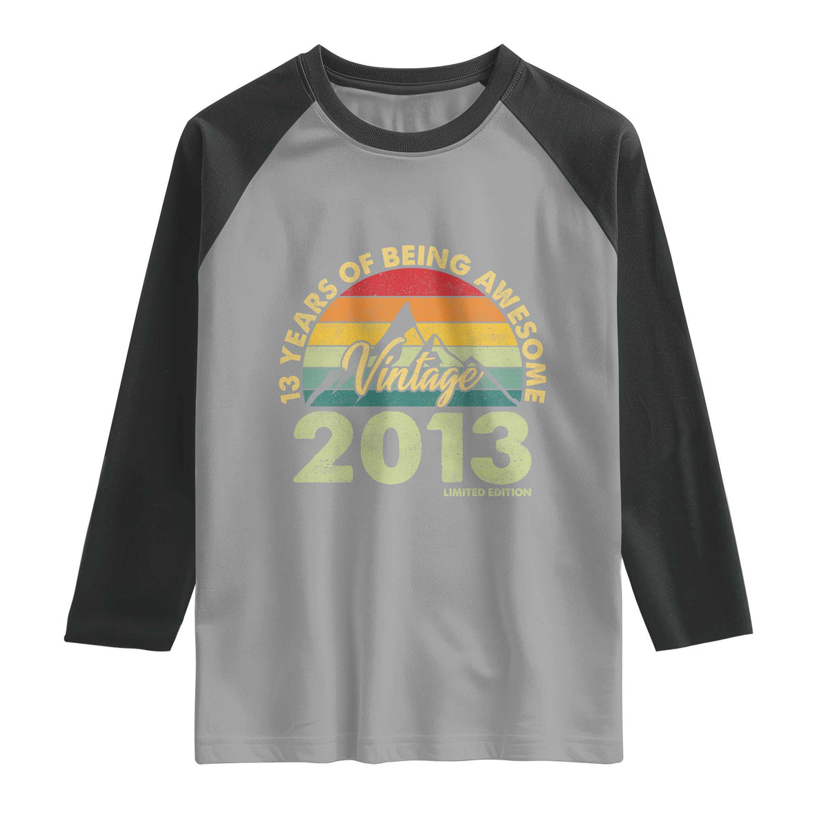 13th Birthday Raglan Shirt Vintage 2013 Limited Edition 13 Year Old Gift