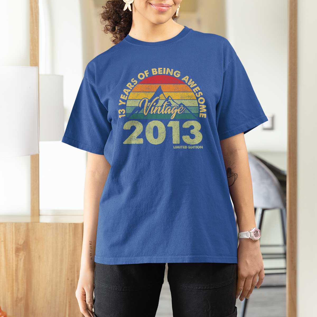 13th Birthday T Shirt For Women Vintage 2013 Limited Edition 13 Year Old Gift