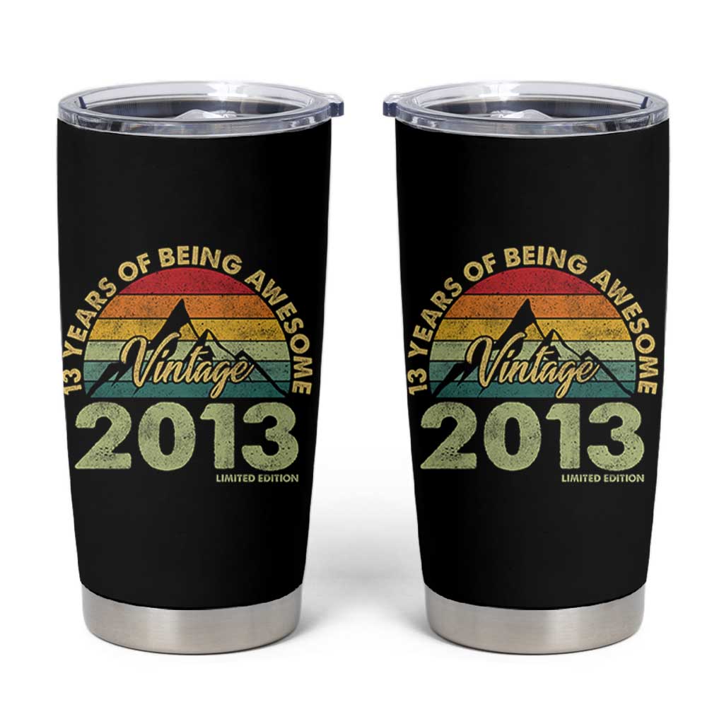 13th Birthday Tumbler Cup Vintage 2013 Limited Edition 13 Year Old Gift