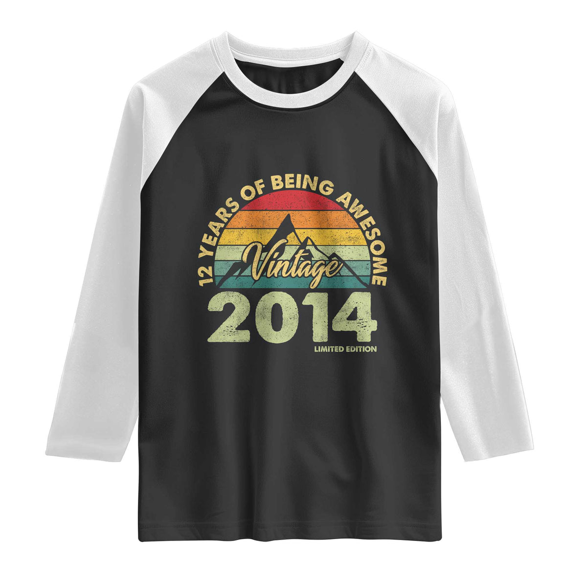 12th Birthday Raglan Shirt Vintage 2014 Limited Edition 12 Year Old Gift