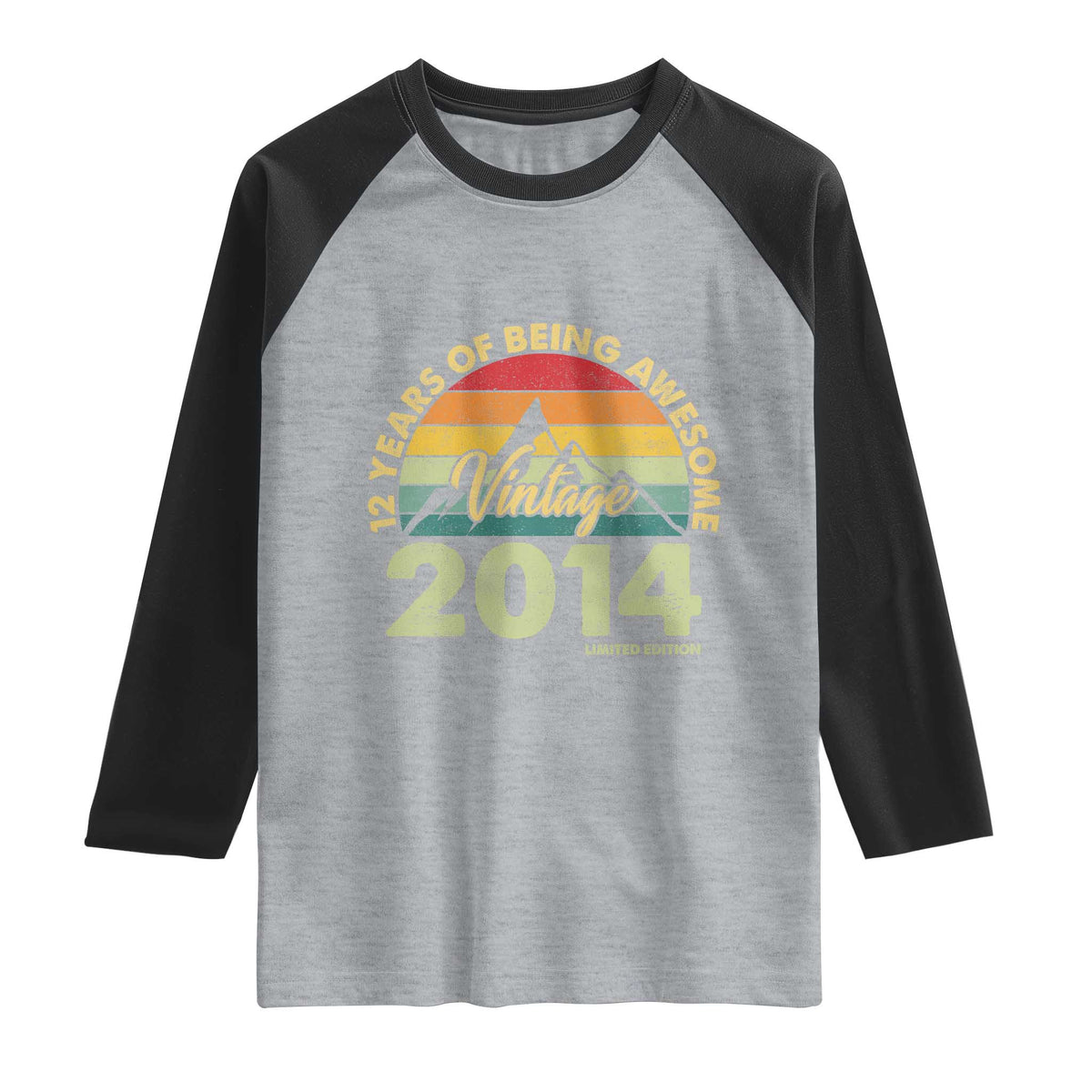 12th Birthday Raglan Shirt Vintage 2014 Limited Edition 12 Year Old Gift