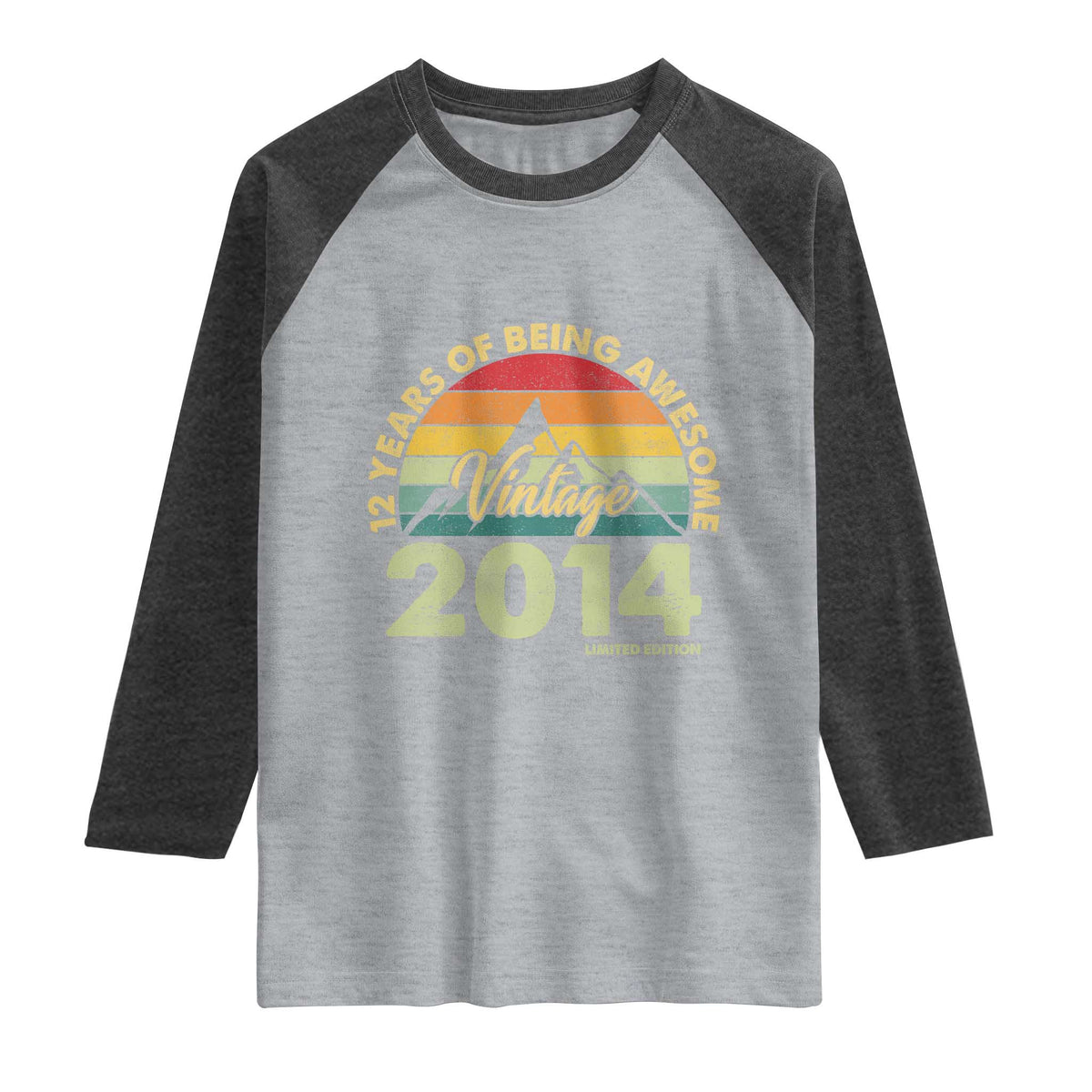 12th Birthday Raglan Shirt Vintage 2014 Limited Edition 12 Year Old Gift