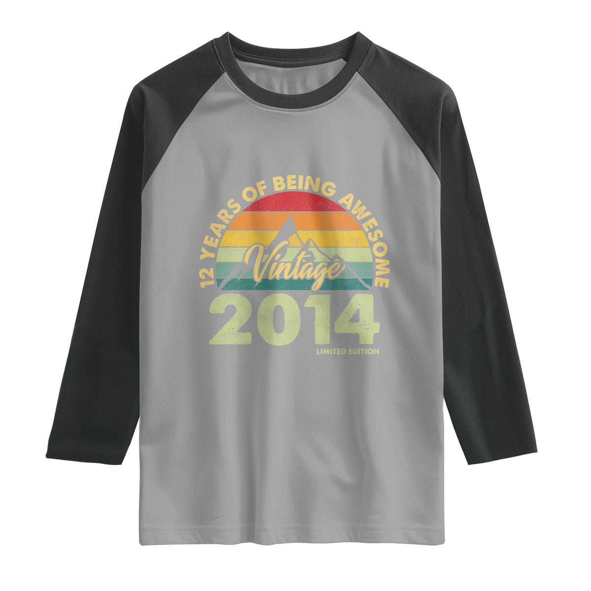 12th Birthday Raglan Shirt Vintage 2014 Limited Edition 12 Year Old Gift