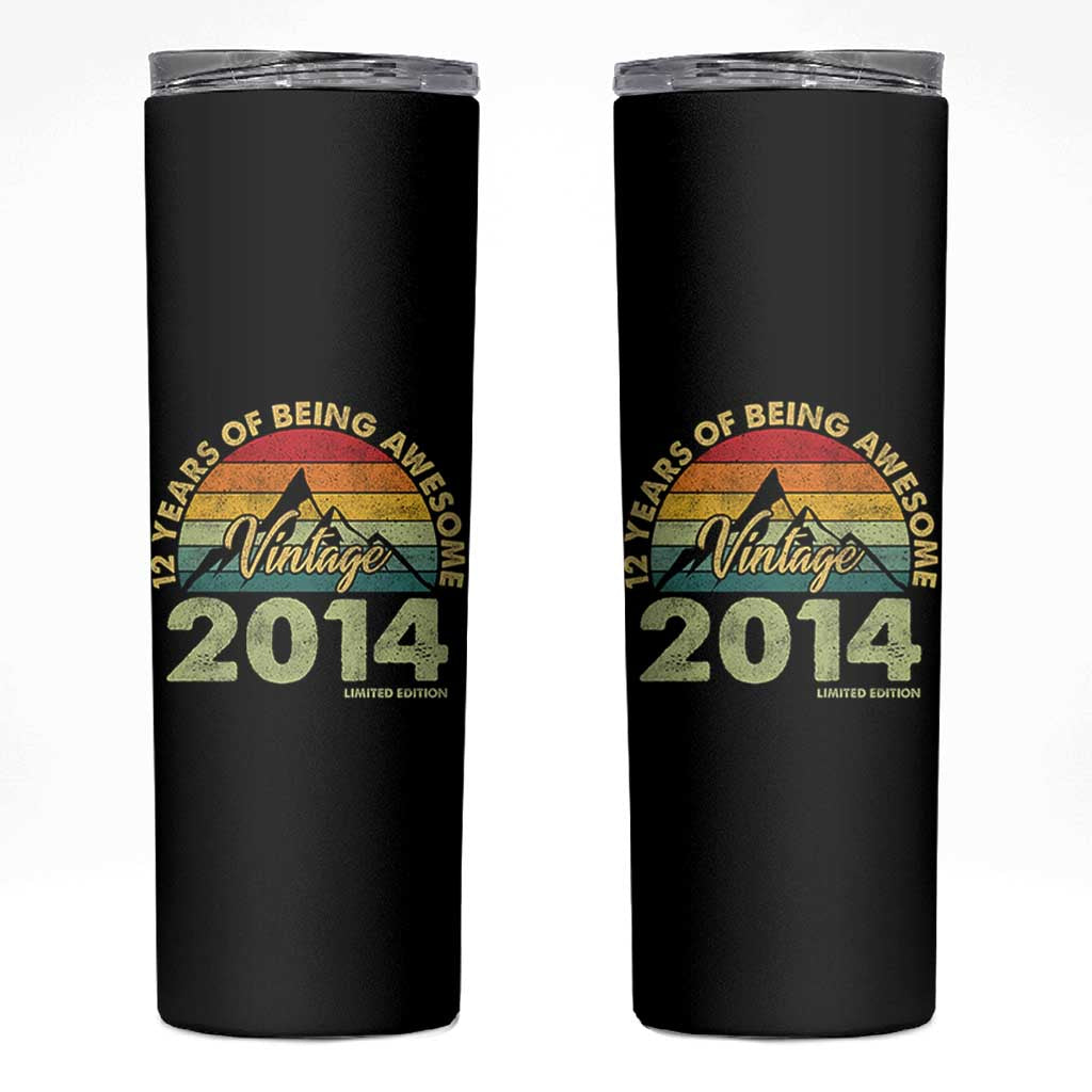 12th Birthday Skinny Tumbler Vintage 2014 Limited Edition 12 Year Old Gift