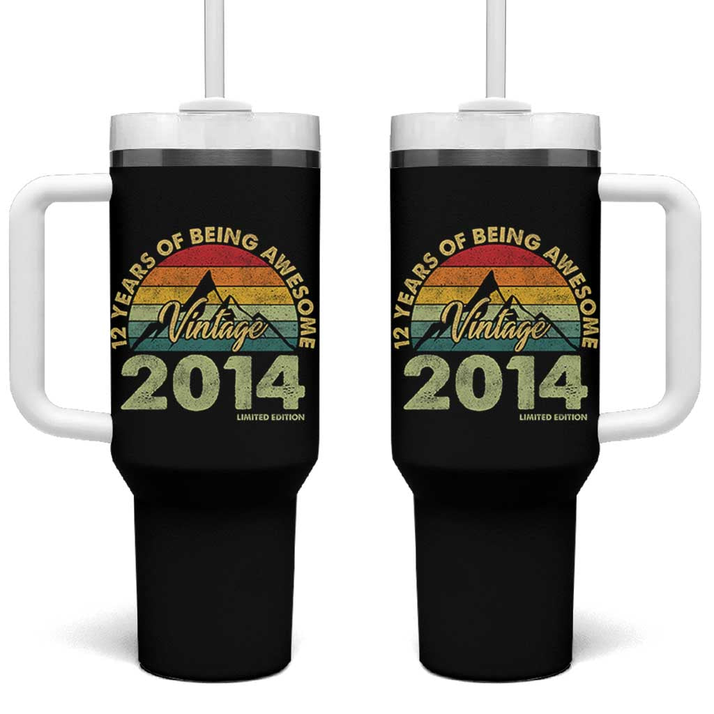 12th Birthday Tumbler With Handle Vintage 2014 Limited Edition 12 Year Old Gift