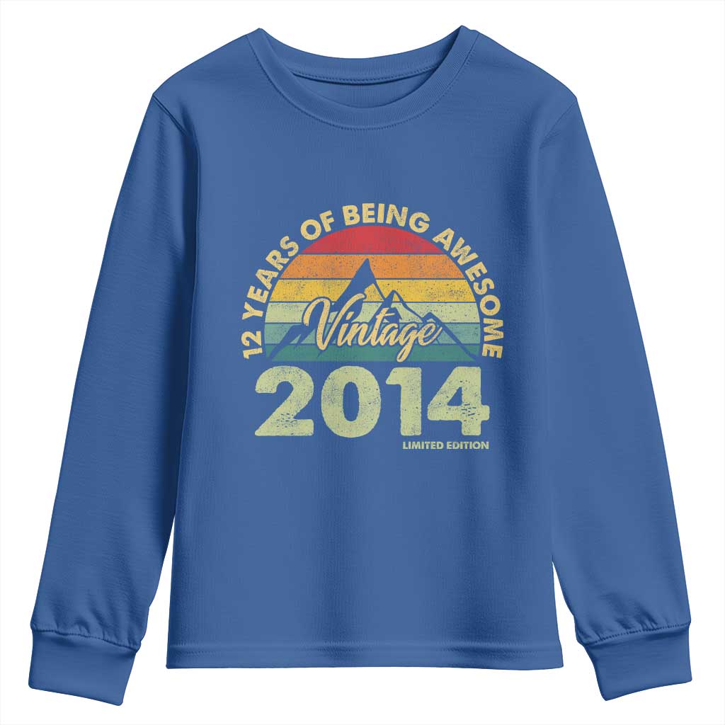 12th Birthday Youth Sweatshirt Vintage 2014 Limited Edition 12 Year Old Gift