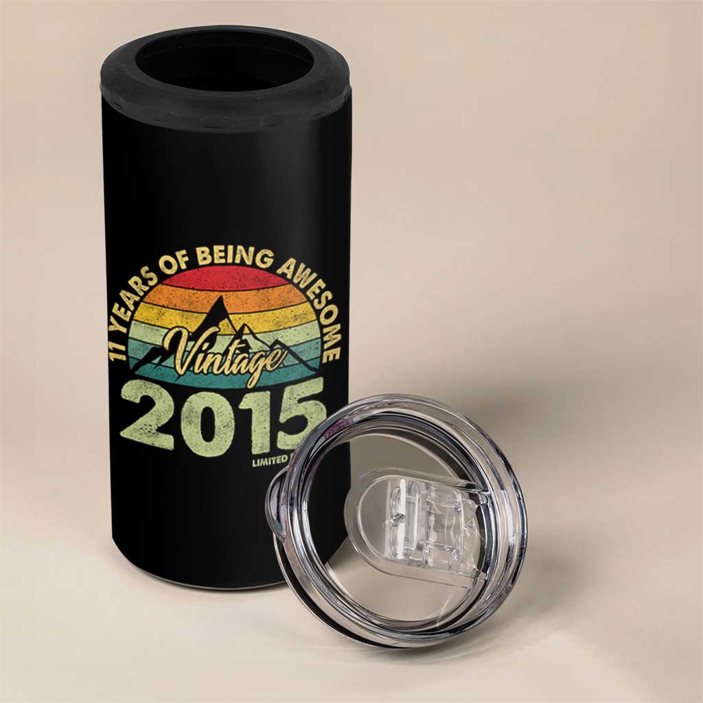 11th Birthday 4 in 1 Can Cooler Tumbler Vintage 2015 Limited Edition 11 Year Old Gift
