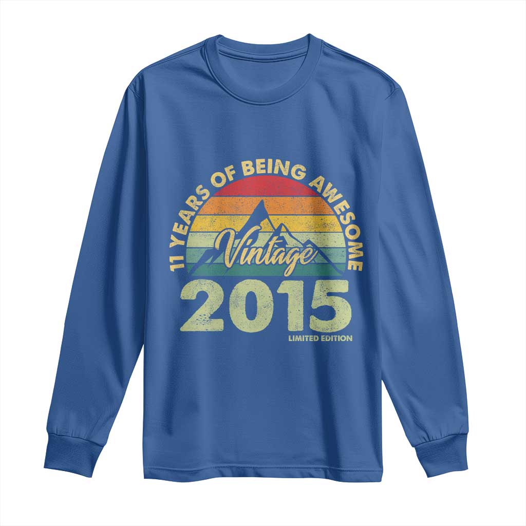 11th Birthday Long Sleeve Shirt Vintage 2015 Limited Edition 11 Year Old Gift