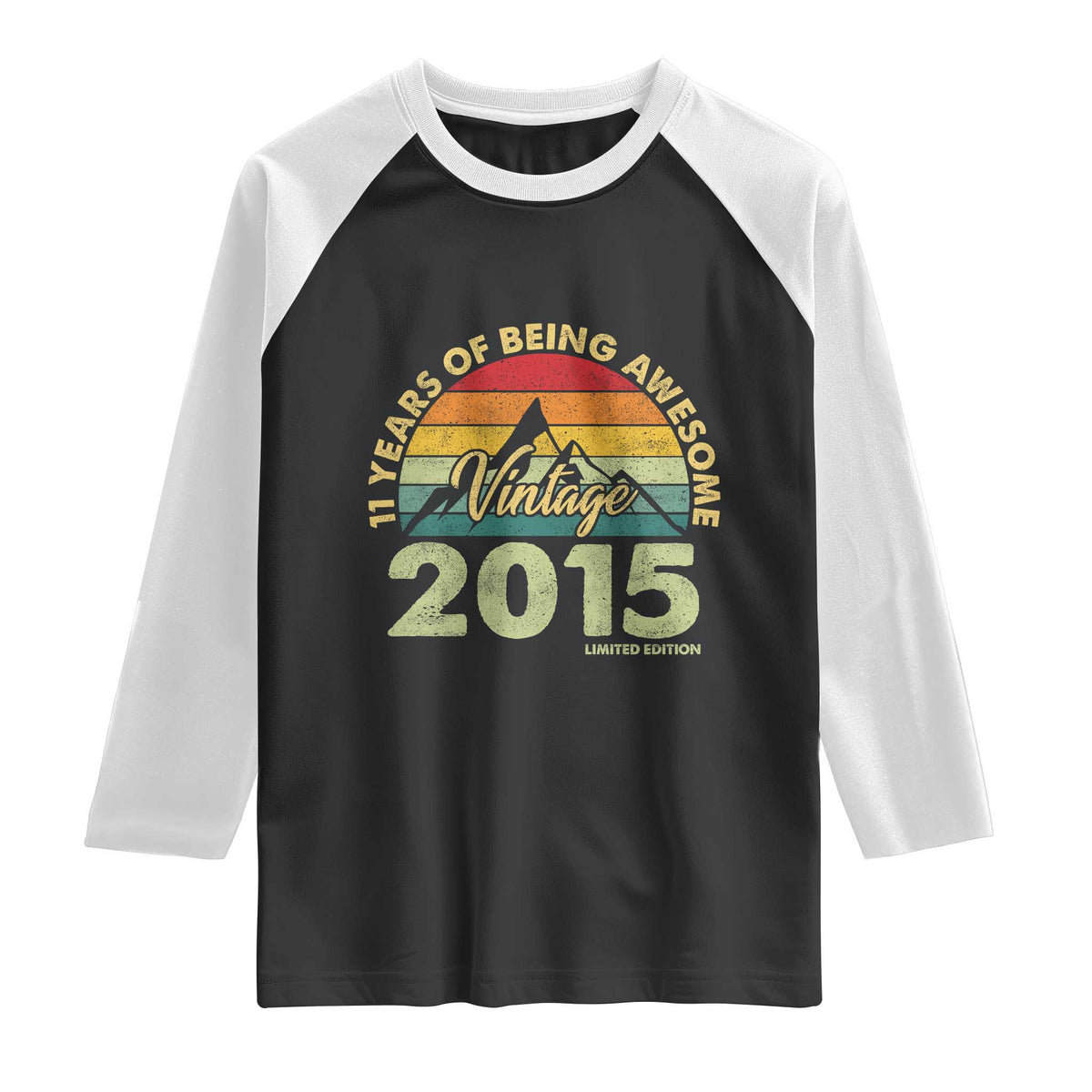 11th Birthday Raglan Shirt Vintage 2015 Limited Edition 11 Year Old Gift