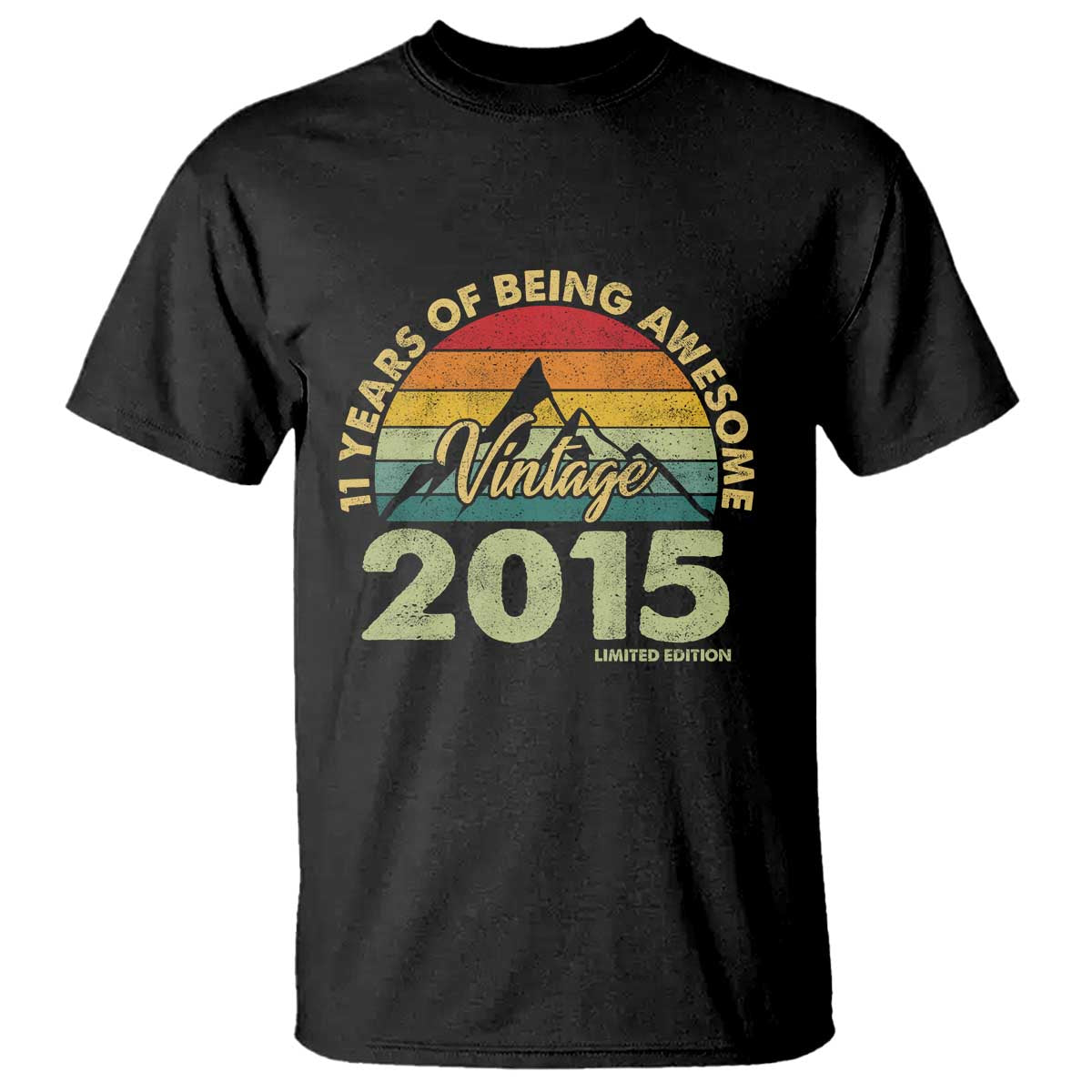 11th Birthday T Shirt Vintage 2015 Limited Edition 11 Year Old Gift