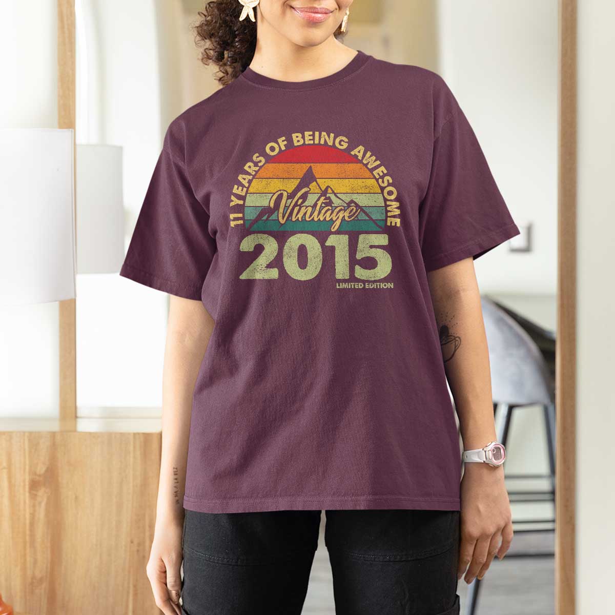 11th Birthday T Shirt For Women Vintage 2015 Limited Edition 11 Year Old Gift