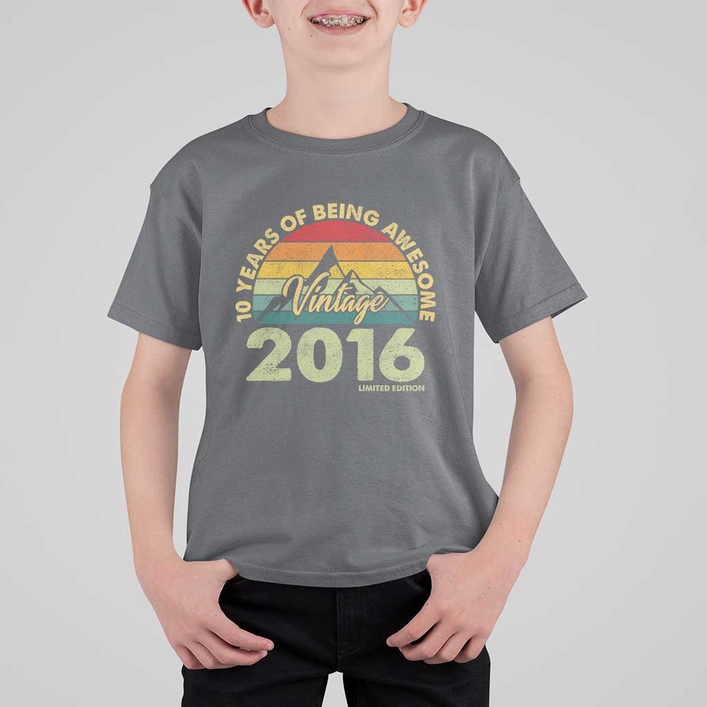 10th Birthday T Shirt For Kid Vintage 2016 Limited Edition 10 Year Old Bday Gift
