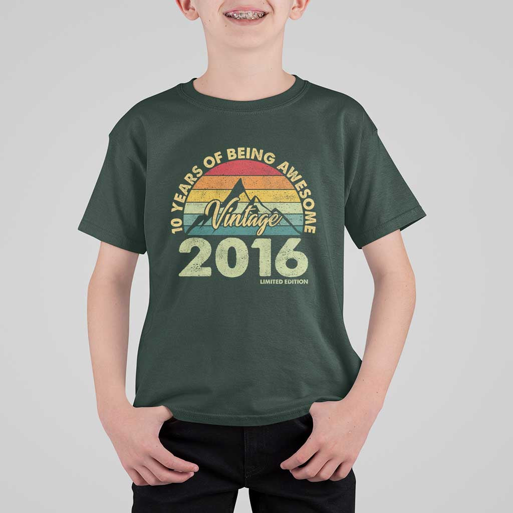 10th Birthday T Shirt For Kid Vintage 2016 Limited Edition 10 Year Old Bday Gift