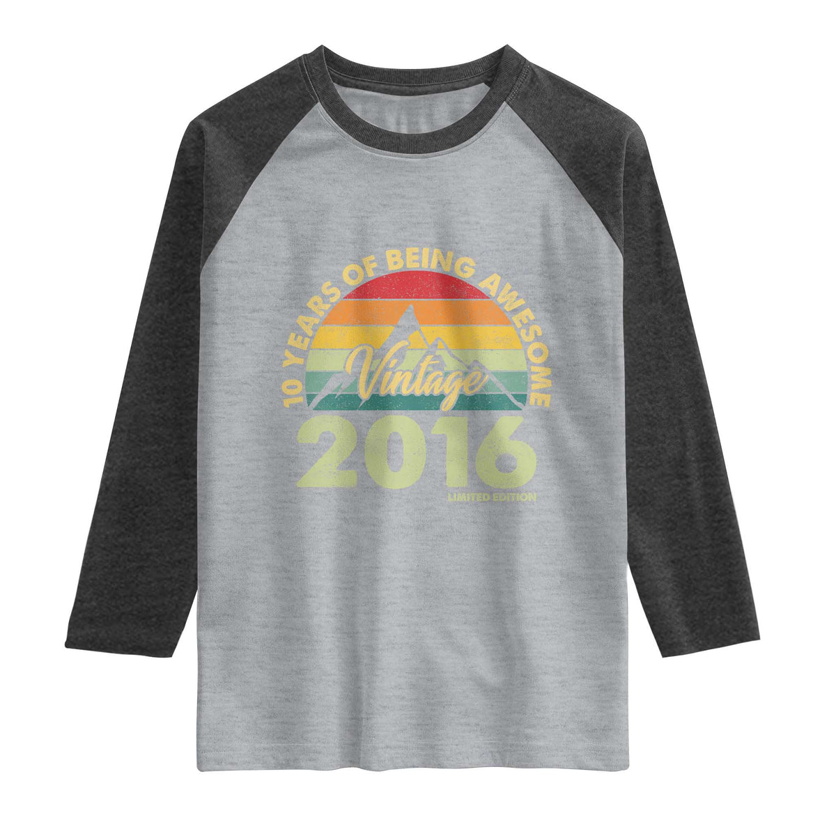 10th Birthday Raglan Shirt Vintage 2016 Limited Edition 10 Year Old Bday Gift