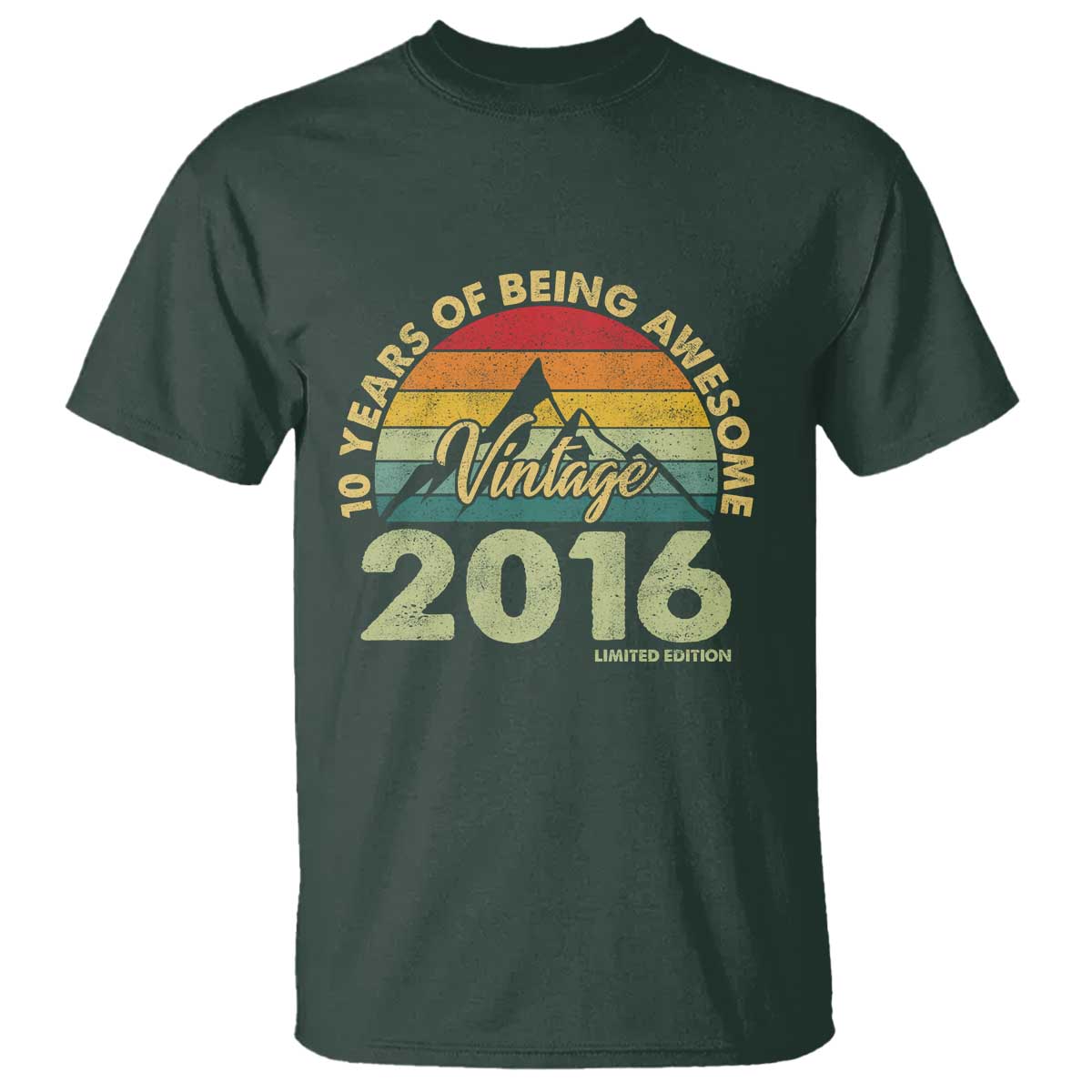 10th Birthday T Shirt Vintage 2016 Limited Edition 10 Year Old Bday Gift